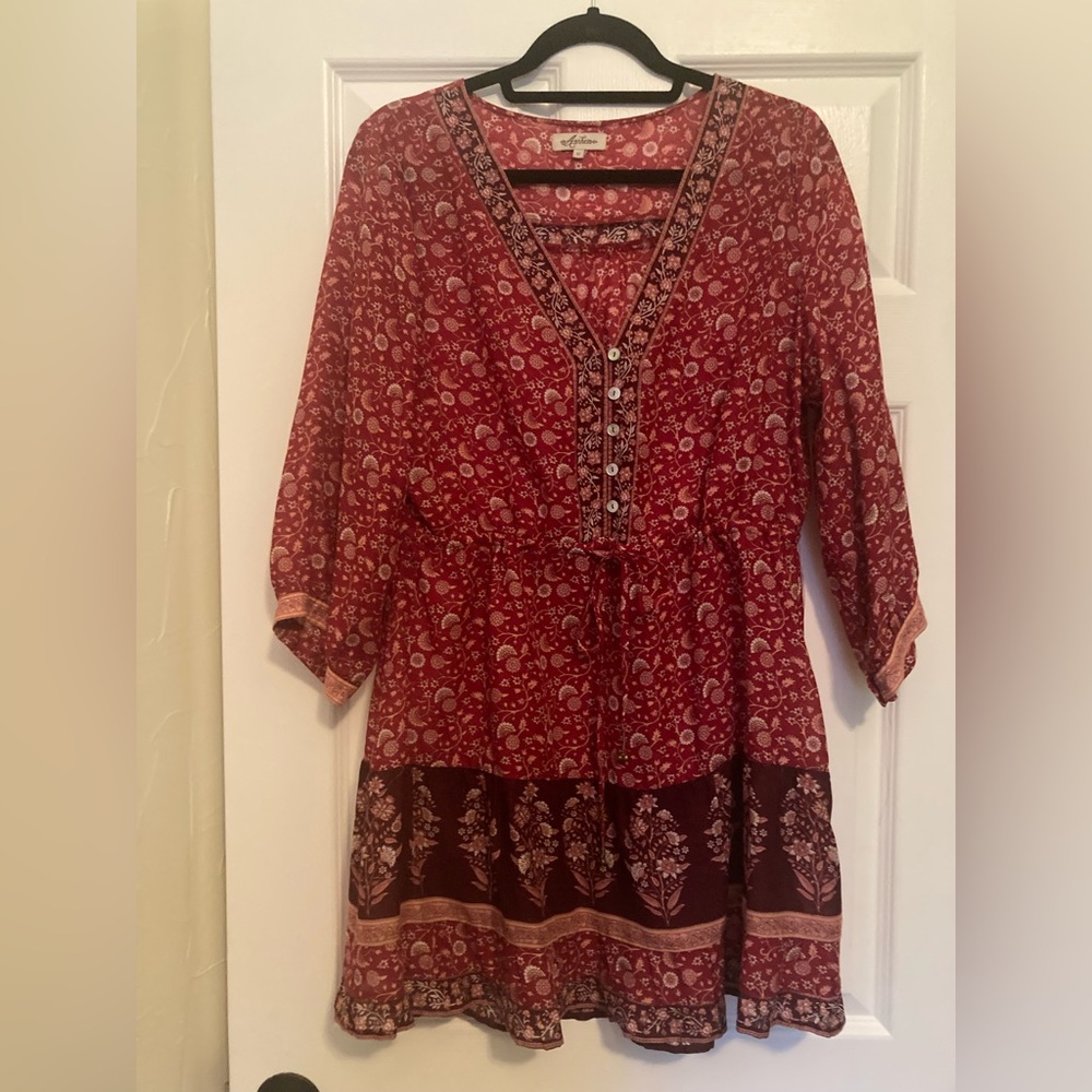 Arnhem Red Paisley Boho Tunic Dress